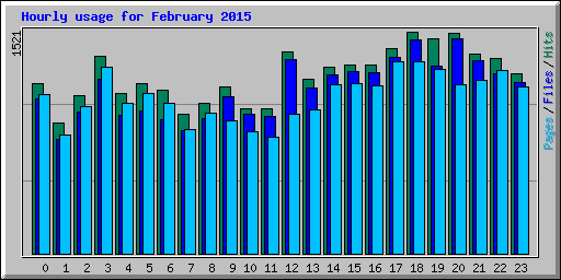Hourly usage for February 2015